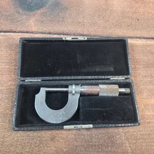 Starrett No. 230 Outside Micrometer 0-1" Silver Fair Vintage Machinist Tool Case